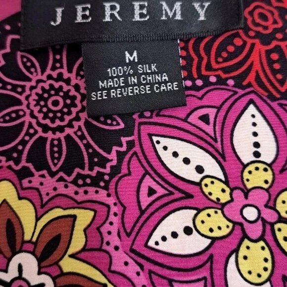 SPENCER JEREMY 100 % SILK PURPLE PRINT TOP - Picture 3 of 4